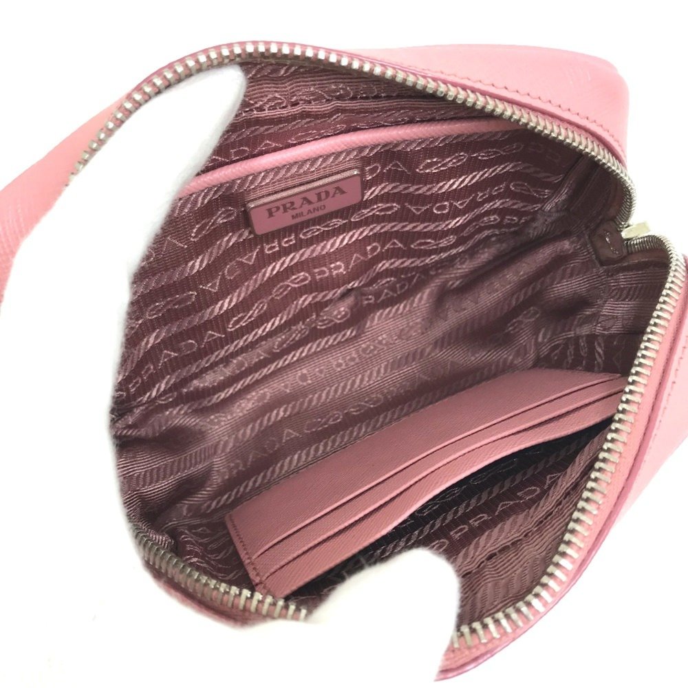 PRADA 1NF674 logo Bag Cluch Bag Shoulder Bag PETALO 1 pink - Picture 9 of 16